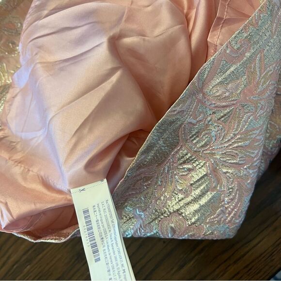 NWT women’s pink metallic woven mini dress w pockets. Size small. Party. Event. - Picture 8 of 10